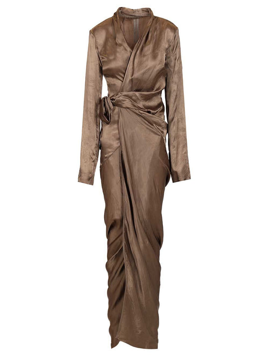 Wrap Gown Dress Dresses Brown