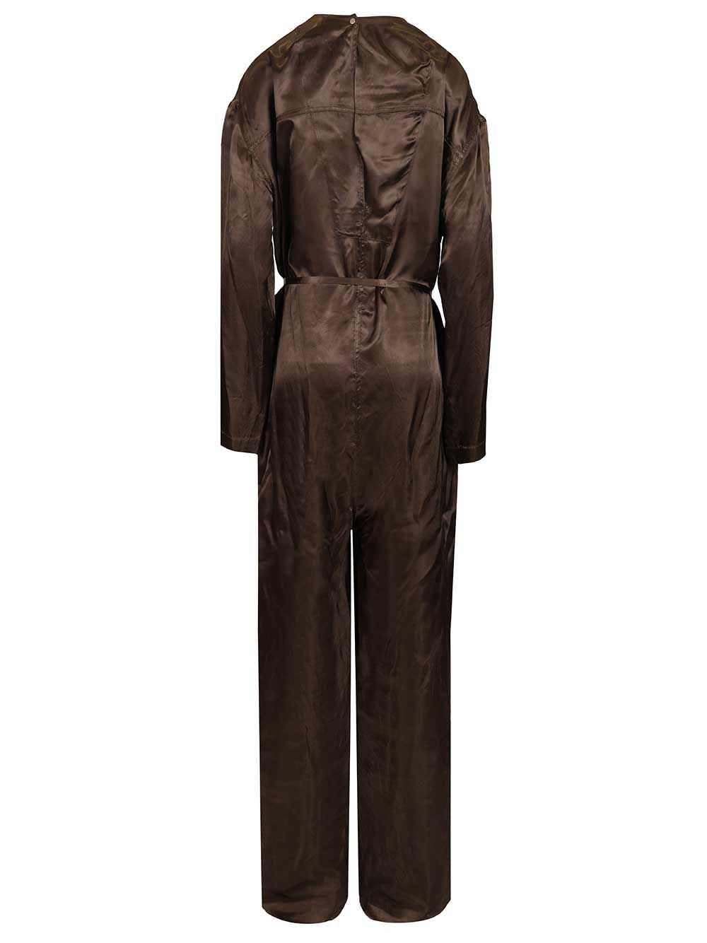 Rick Owens Long-Sleeved Jumpsuit Jewelry - Brown | a7bd169f74de4fd9b10938d93f6c495bb9bd5a17