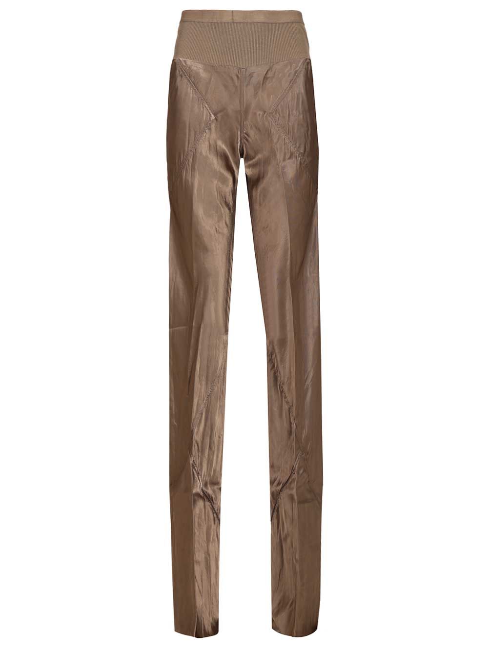 Rick Owens Bias Satin Flared Trousers - Beige | 2378f7add919578f4411148f4f834e4f515b6e5c