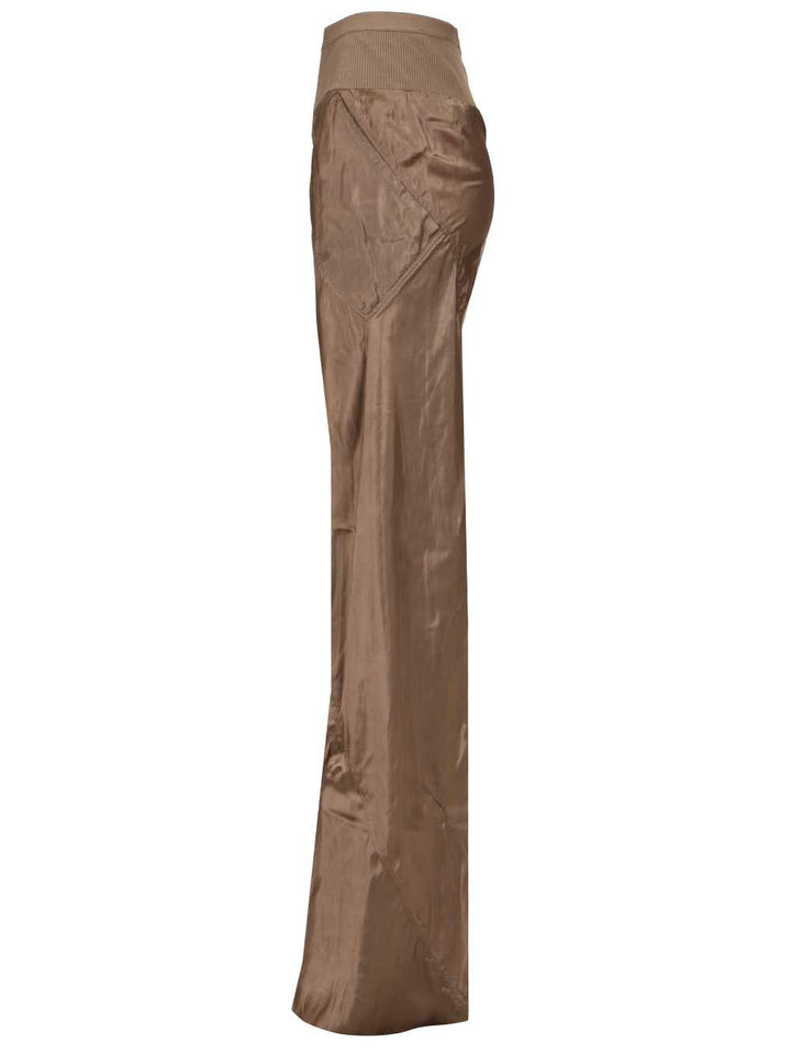 Rick Owens Bias Satin Flared Trousers - Beige | 8e0fde53f989d0fbf7c83aecfad19f42d1958396