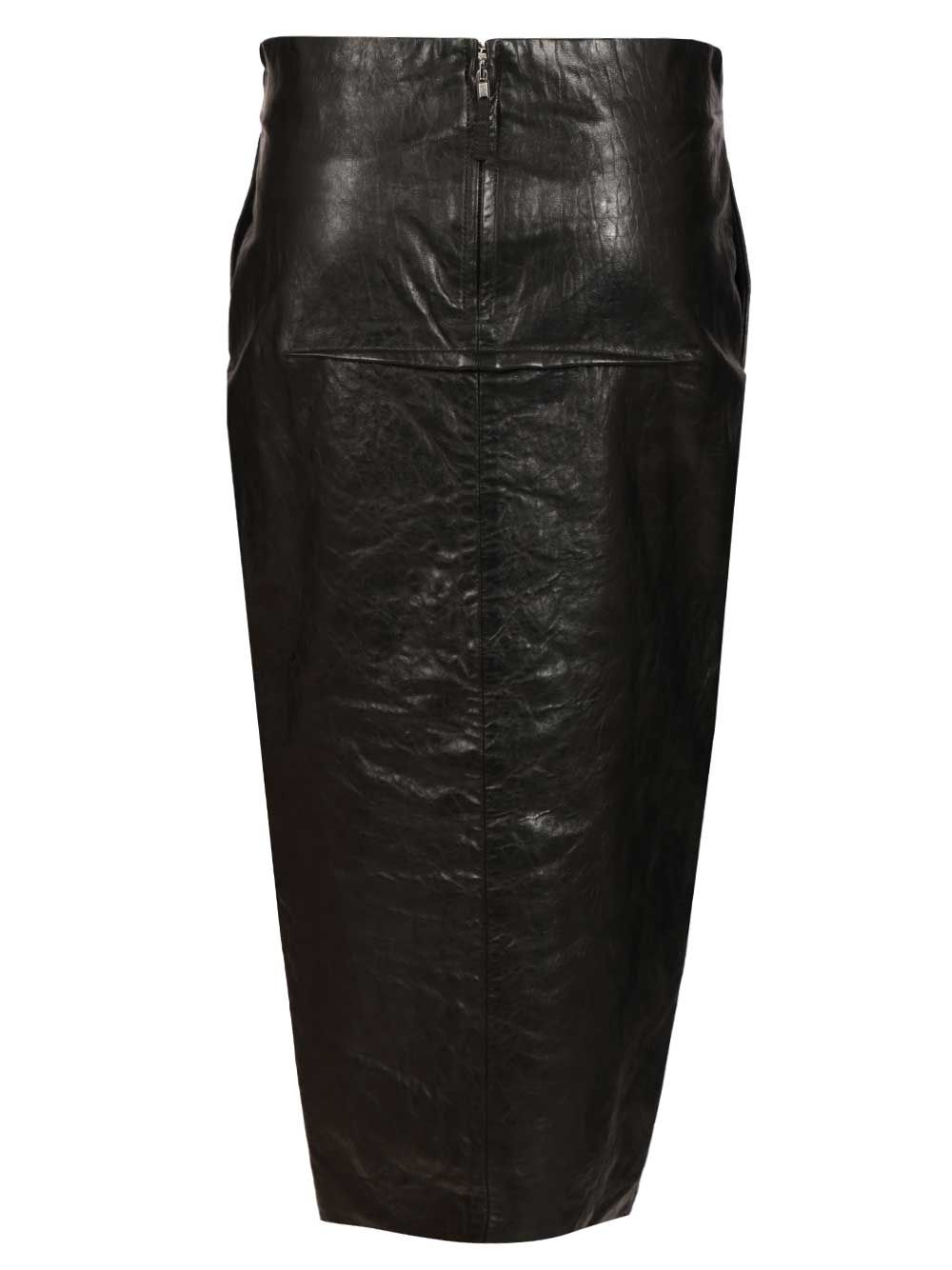 Rick Owens Leather Long Skirt Skirts - Black | 53abc927d3bb9e917da3180d575df195bf01b106
