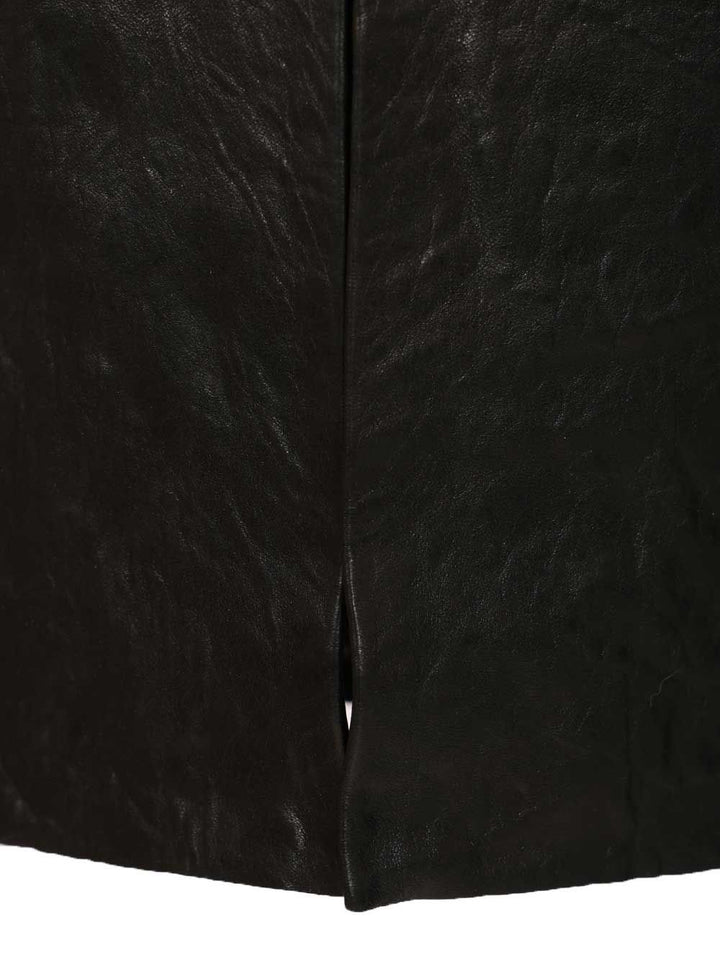 Rick Owens Leather Long Skirt Skirts - Black | 500701b783156522a02dd36db0b10b204d5cc571