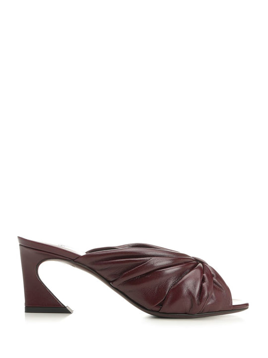Slides In Shiny Nappa Leather Sandals Brown