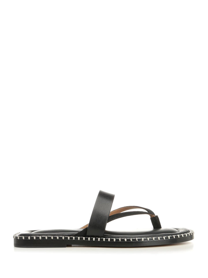 Dries Van Noten Leather Flip-Flops Scarpe basse - Black | 2577fc6e8d09e72c9d52f11637a2a28b65e07f3a