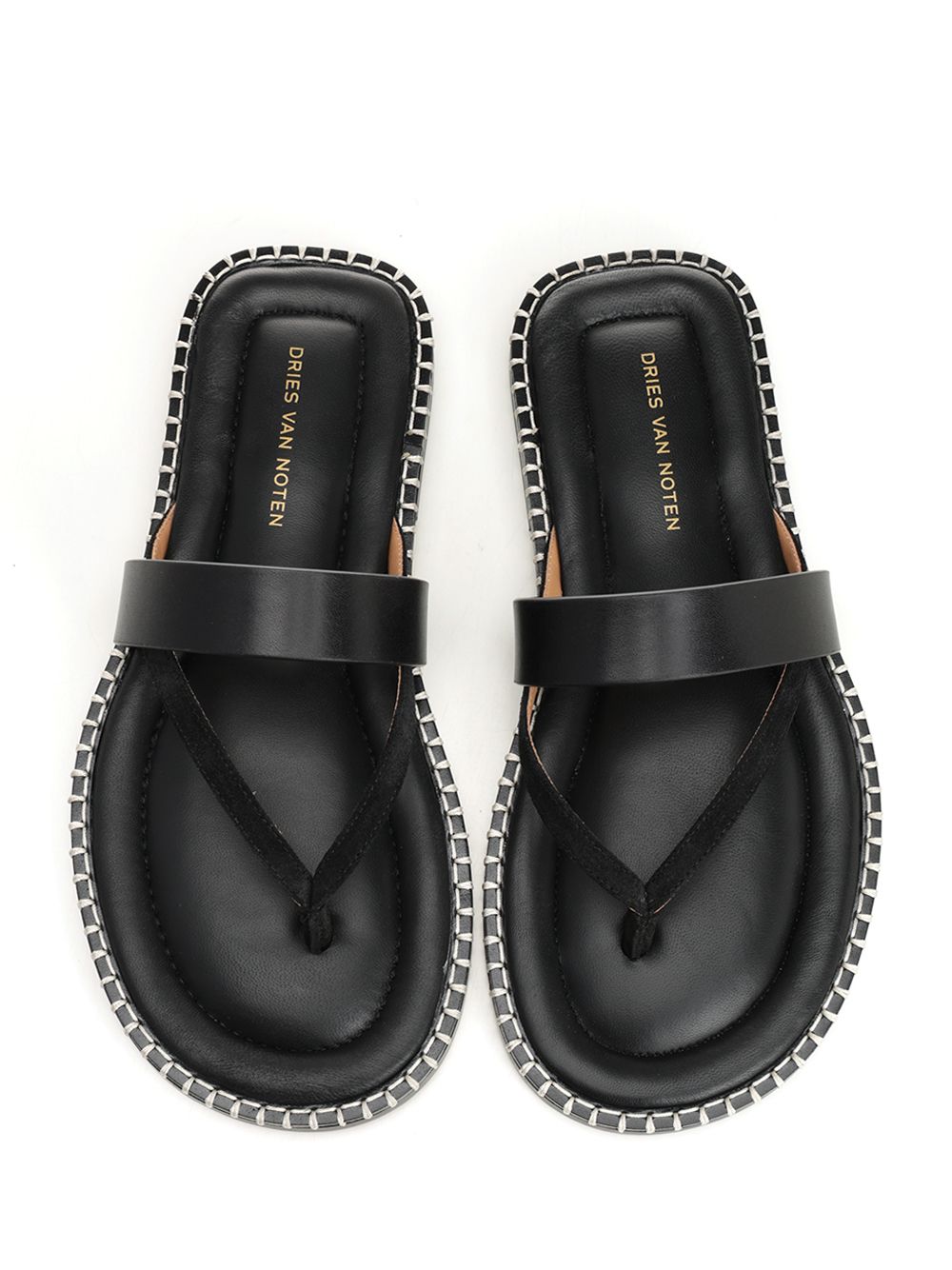 Dries Van Noten Leather Flip-Flops Scarpe basse - Black | b153e4ecebe70c2a5ca8d38f54ef5b8c1fccee98