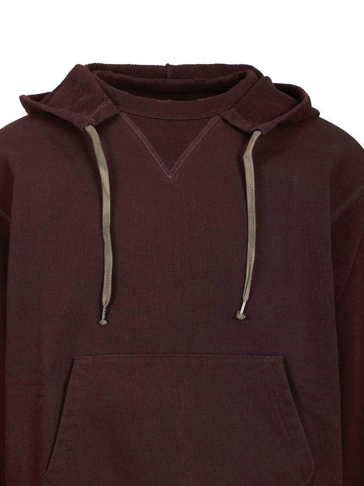 Maison Margiela Cotton Hooded Sweatshirt Sweatshirts - Bordeaux | bb5f37c21c3c944139f50161d66c992a6a96a6b2