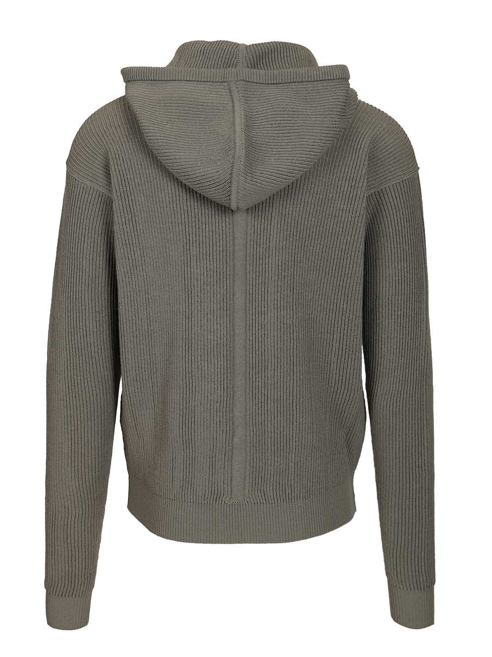 Rick Owens Ribbed Wool Hooded Knitwear - Light blue | da1df93978421cdb320d1242e62f3d9dcc3e291c