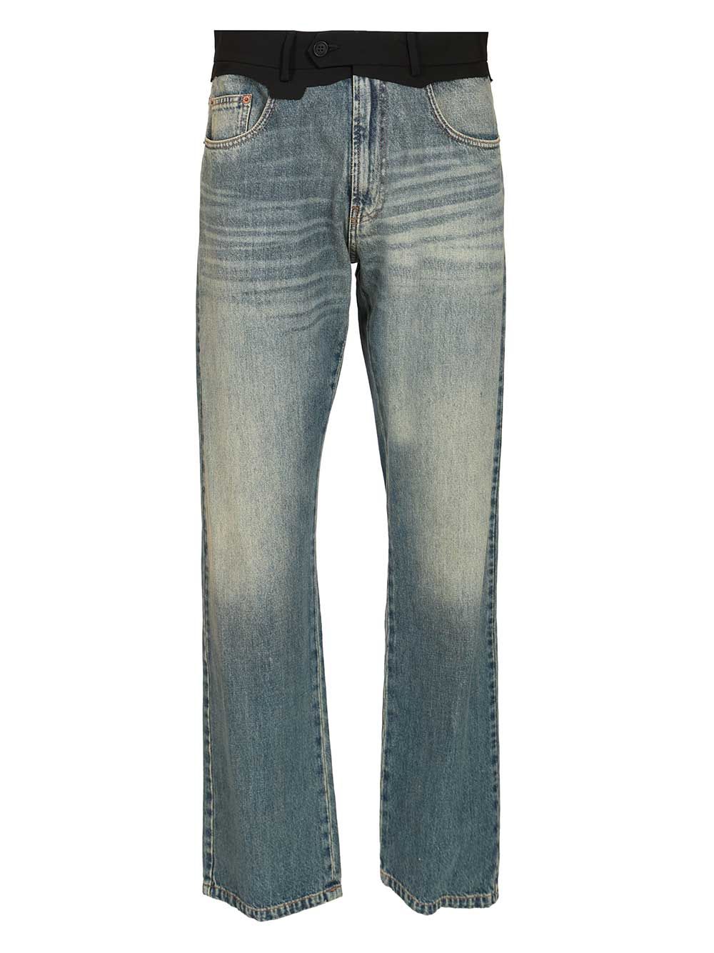 Mm6 Maison Margiela With Blue Waistband Jeans - Blue | ae4dda8f1df3a32cadce8441690165f8a4836e8c