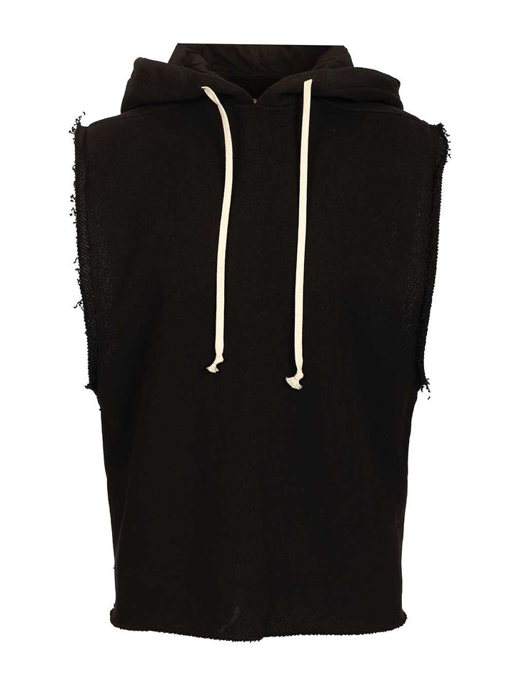 Rick Owens Cotton Jersey Vest Sweatshirts - Black | 50da1d19b85838018a87272f0a91a8fcf1d5c8bb