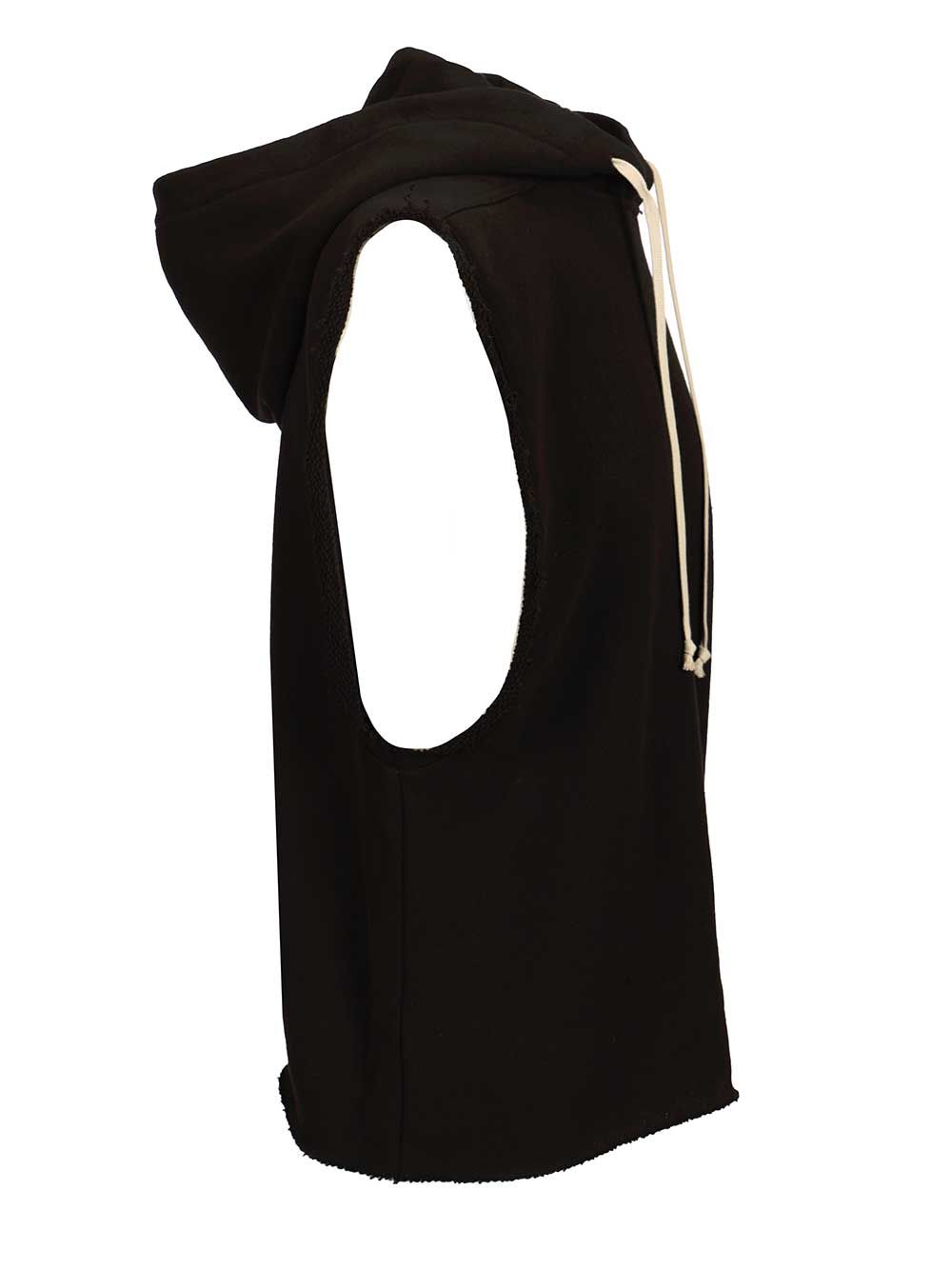 Rick Owens Cotton Jersey Vest Sweatshirts - Black | 5c4c0cb59d2800e3da6702f2fa720e703f2c24ad