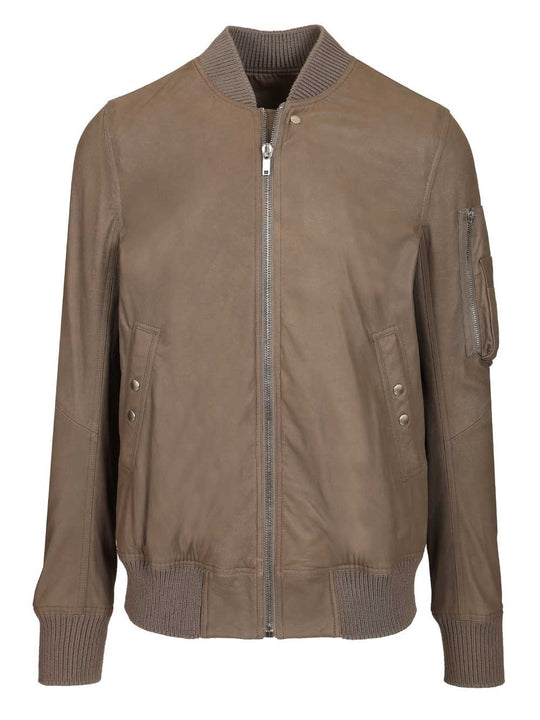 Aviator Leather Jacket Jackets Beige