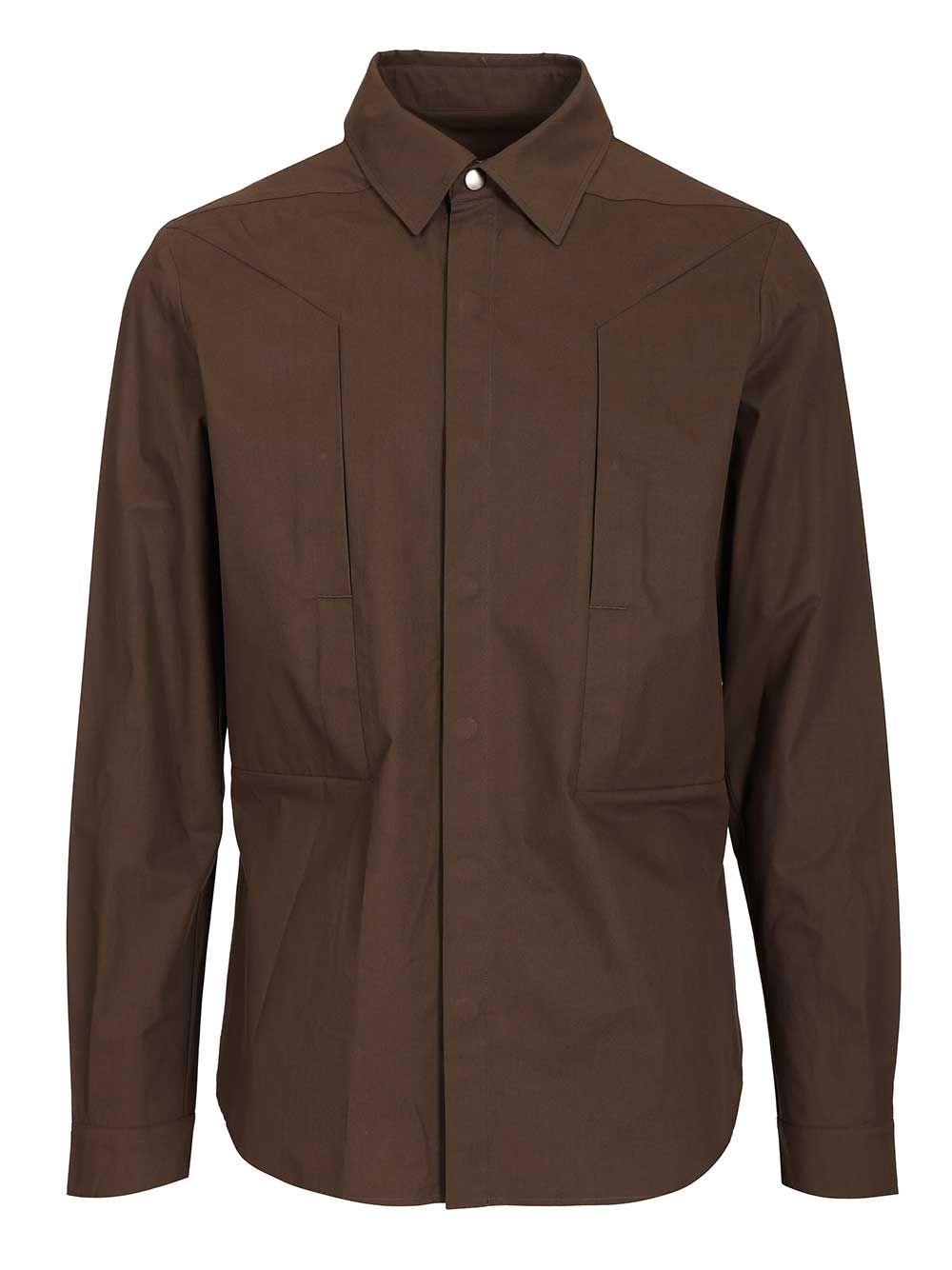 Rick Owens Fogpocket Outershirt Shirts - Brown | ea92357332fa0f718f580aa3d2f29f312f27304a