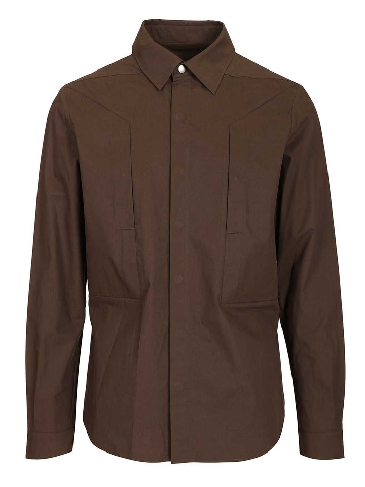 Rick Owens Fogpocket Outershirt Shirts - Brown | ea92357332fa0f718f580aa3d2f29f312f27304a
