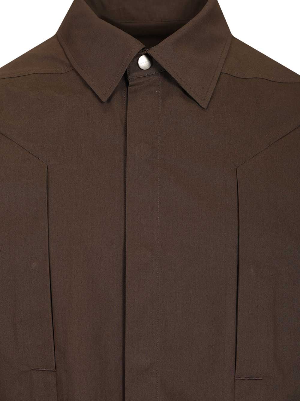 Rick Owens Fogpocket Outershirt Shirts - Brown | e5d8746a9cf7c69705fbae93ac7614daa7468192