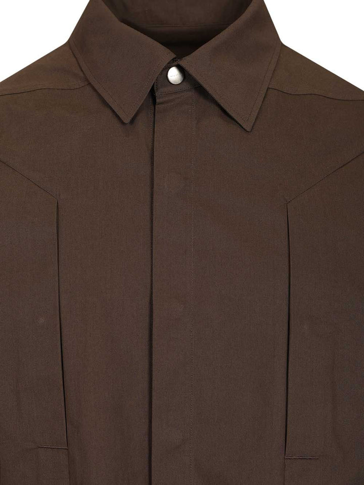 Rick Owens Fogpocket Outershirt Shirts - Brown | e5d8746a9cf7c69705fbae93ac7614daa7468192