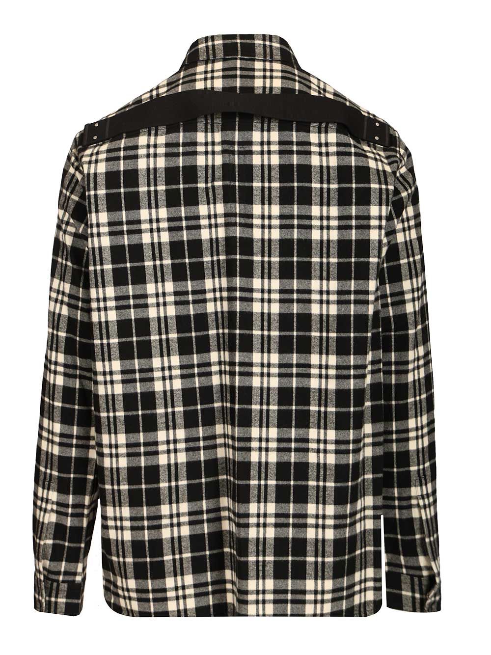 Rick Owens Temple Checked Cotton Shirt Jackets - Black | ccdc9e7be16bc6f9d8e0ccc0834fe20cf7cac8df
