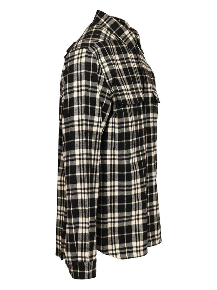 Rick Owens Temple Checked Cotton Shirt Jackets - Black | 12560efe69f7c2f8e73b9d235b8b95a9b77dcdac