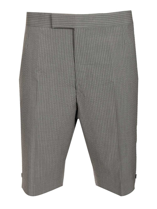 Seersucker Shorts Jackets Grey