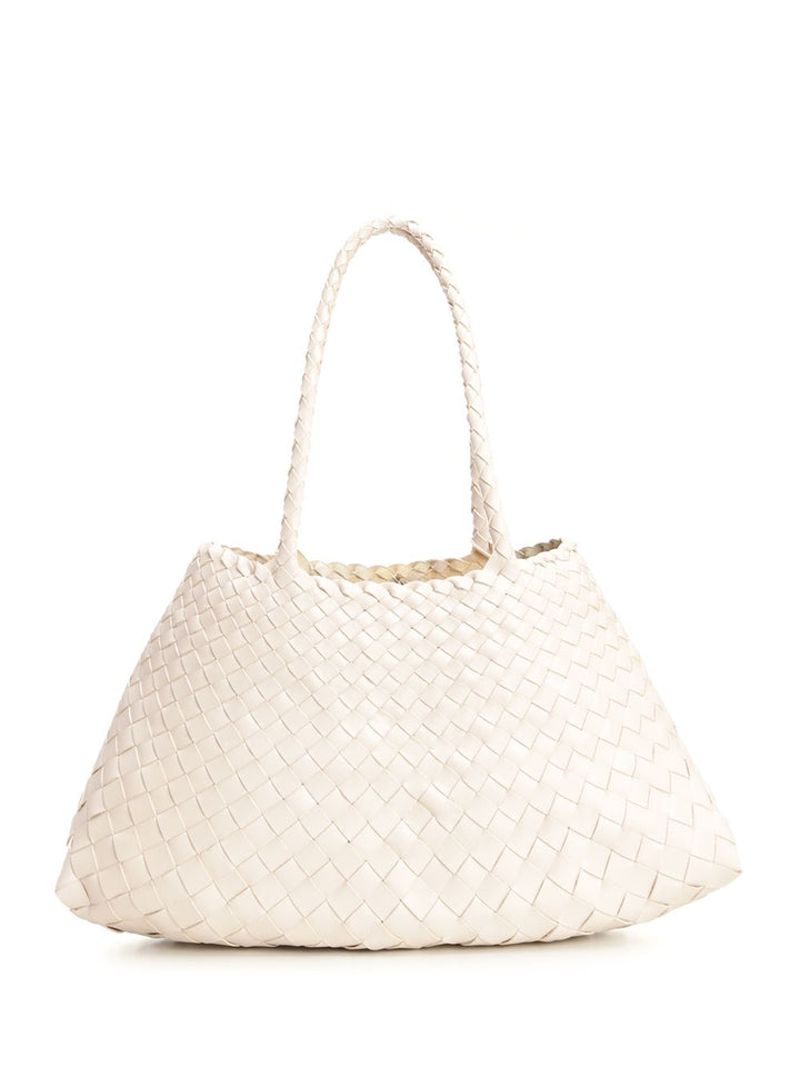 Dragon Diffusion Santa Croce Big Woven Leather Tote Bag Shoulder Bags - White | 71478a9f0a244dc3a575c72b00382bfcfd971121