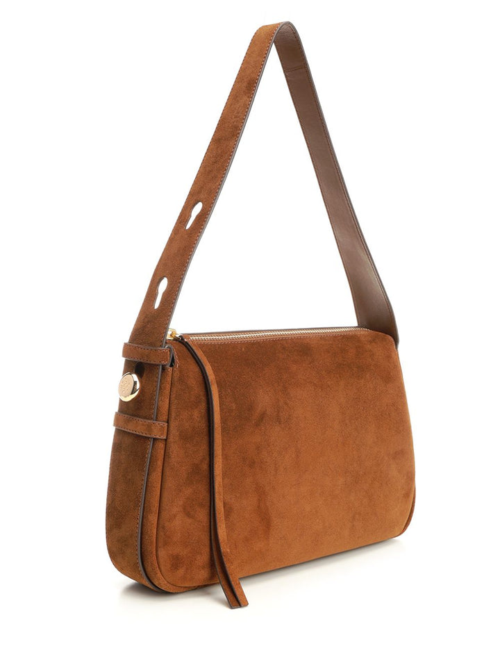 Tory Burch Romy Suede Shoulder Bag Shoulder Bags - Brown | c13b74595de9464a1ae20a769bebb43bb04bbe88
