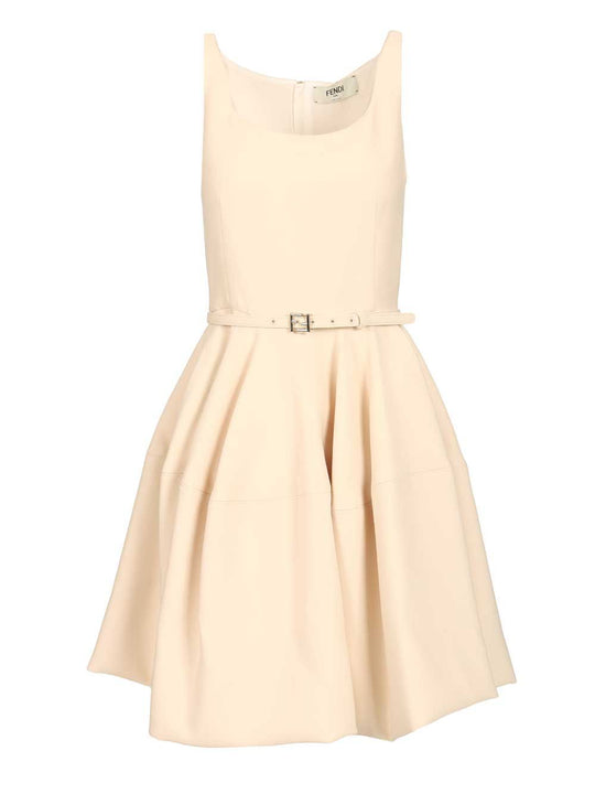 Mini Dress In Wool And Silk Blend Dresses Rose