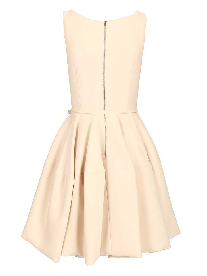 Fendi Mini Dress In Wool And Silk Blend Dresses - Beige | df07325a602161c5c5f442155f30bb406b73c1bc