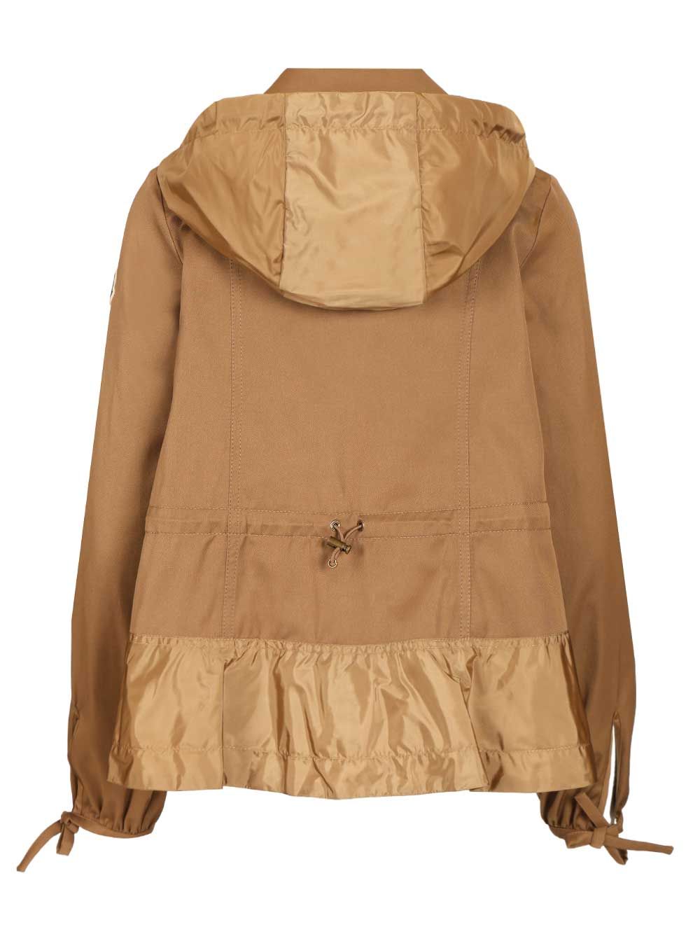 Moncler Adenium Hooded Jacket Jackets - Beige | feec59ced093eab04b96c4539107abe58e890d11