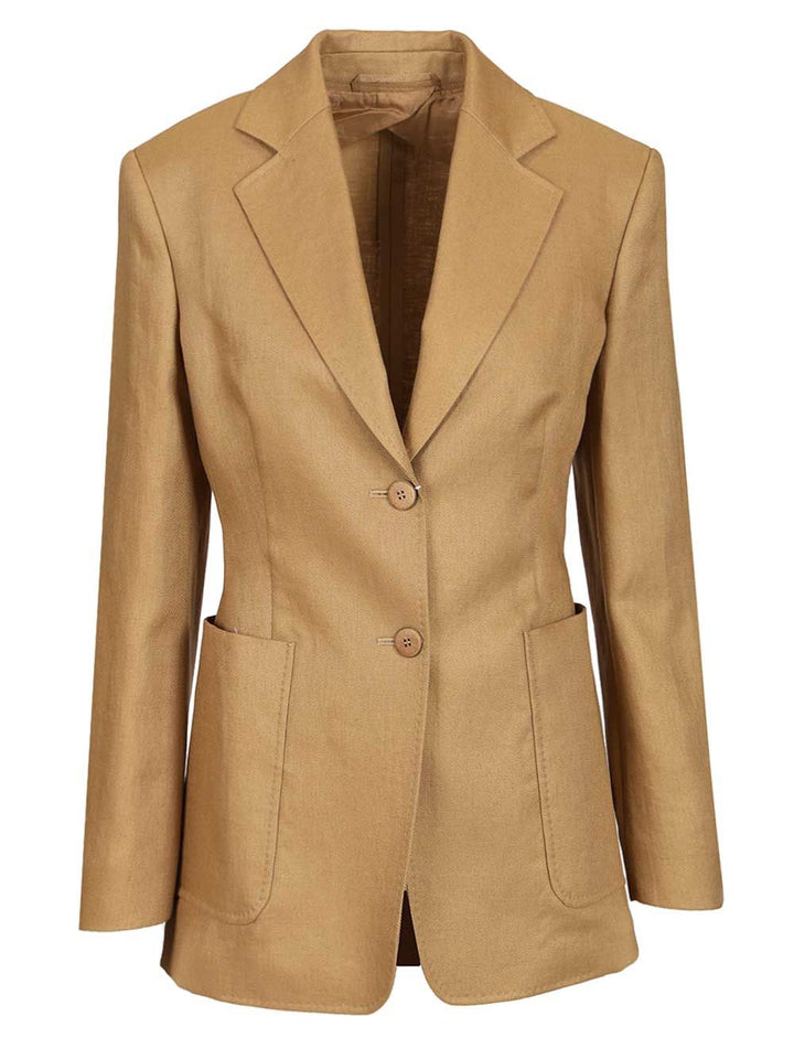 Max Mara Linen Blazer Jackets - Beige | 3c35517ecf23f86ca88e72038813a76f384eeaca