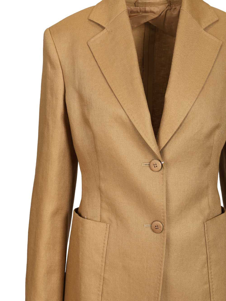 Max Mara Linen Blazer Jackets - Beige | 2fc7b9dde69cdfe5ce81bf92ee9c73cc844a4a5c