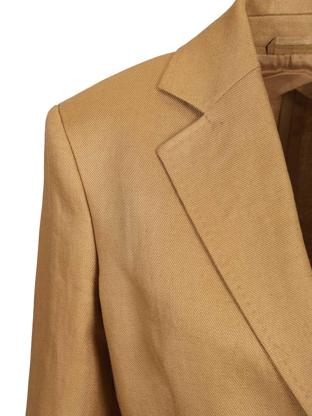 Max Mara Linen Blazer Jackets - Beige | 83814d4ae0614140ab7734d39b9f1f9257af96af