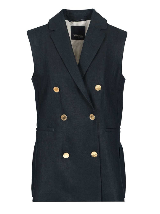 Double-Breasted Vest Jackets Blue