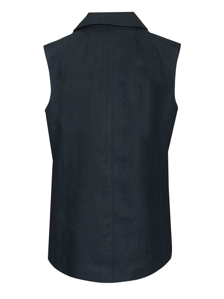'S Max Mara Double-Breasted Vest Jackets - Blue | 7cfc5655425948eecad872feddd07f8992feba70