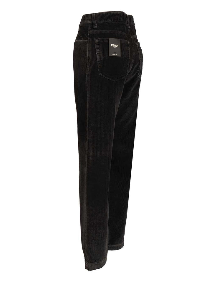 Fendi Corduroy Trousers Jeans - Black | d72939738cbc96211aa6af84c8a8658bfa9c3882