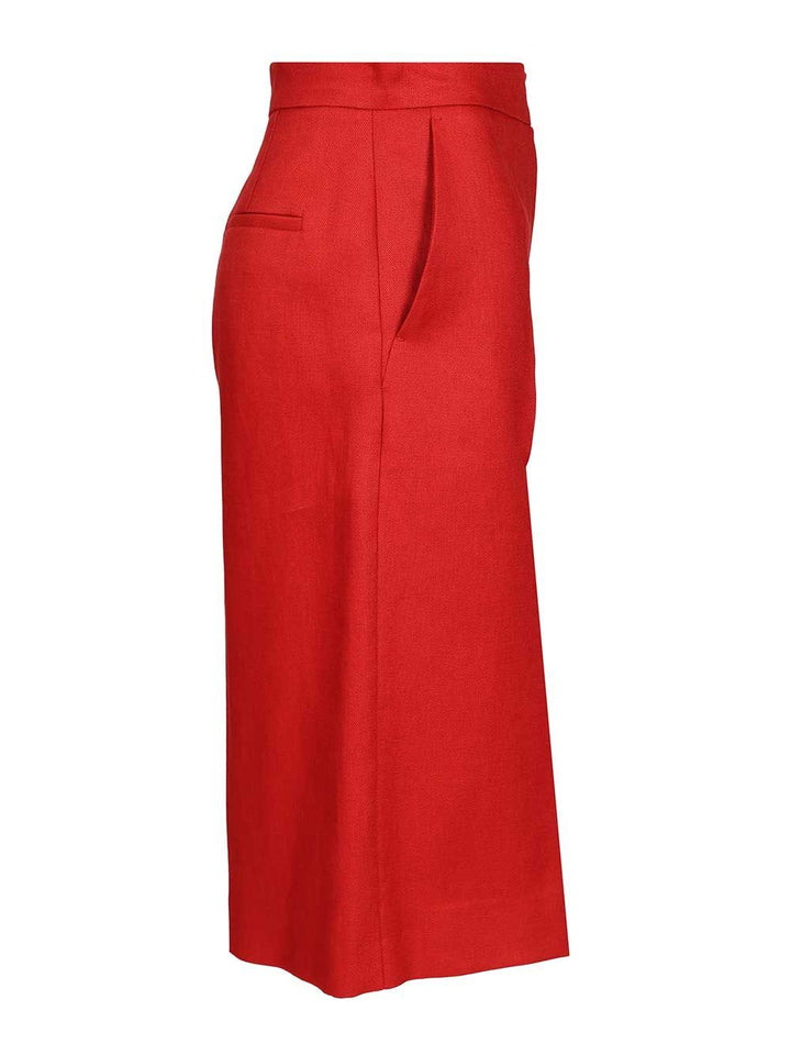 Max Mara Linen Twill Bermuda Shorts Trousers - Red | 8e36c7519a28ab3ea6ba60b3c02de891535a4c38