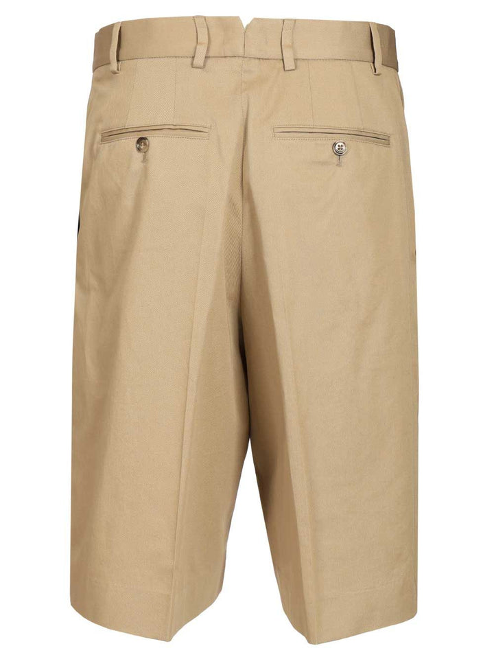 Ami Wide-Leg Bermuda Shorts Trousers - Beige | c635e31f5d80381a7bacd16d66543551b2f4b110