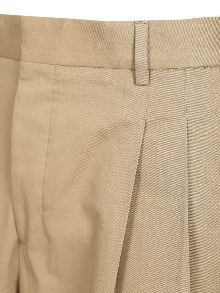 Ami Wide-Leg Bermuda Shorts Trousers - Beige | 6c5a262415c6c6853974cb49b56b3a5f0cb328cb