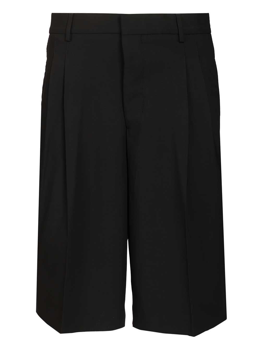 Ami Wide-Leg Bermuda Shorts Trousers - Black | 47051d41b75b1b56bf2d597ffe34c69d8d0ae323