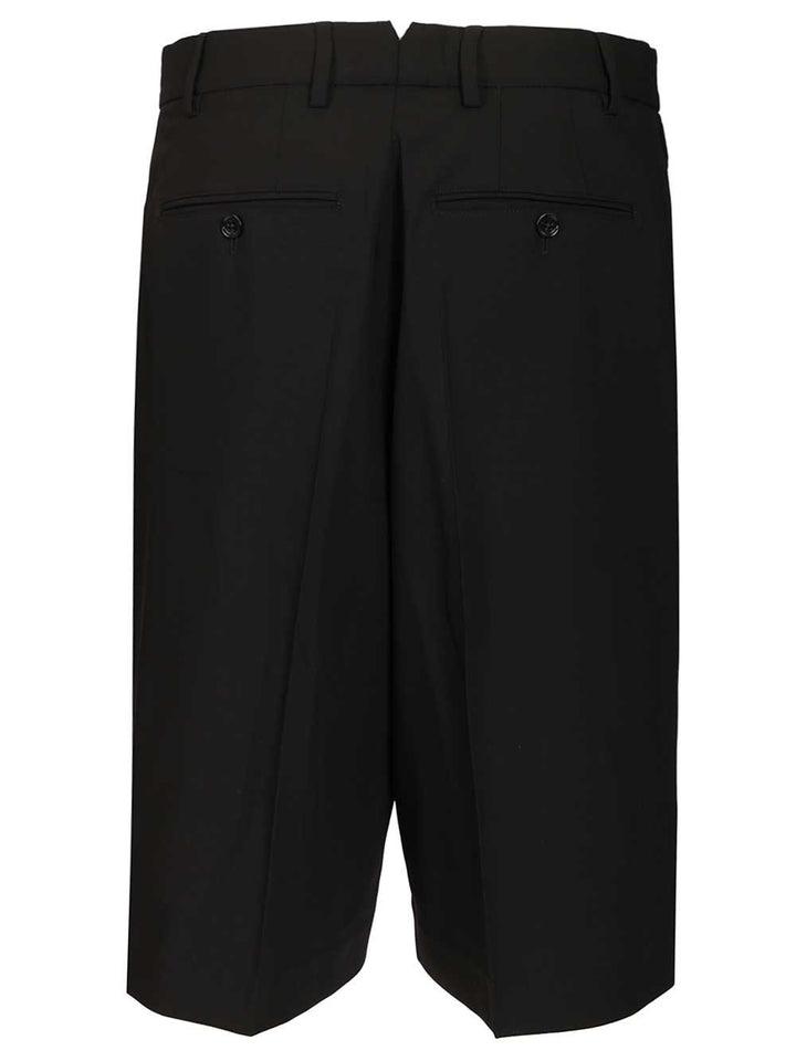 Ami Wide-Leg Bermuda Shorts Trousers - Black | da51c146f8eea88342f5a84f98e000c7b5c50478