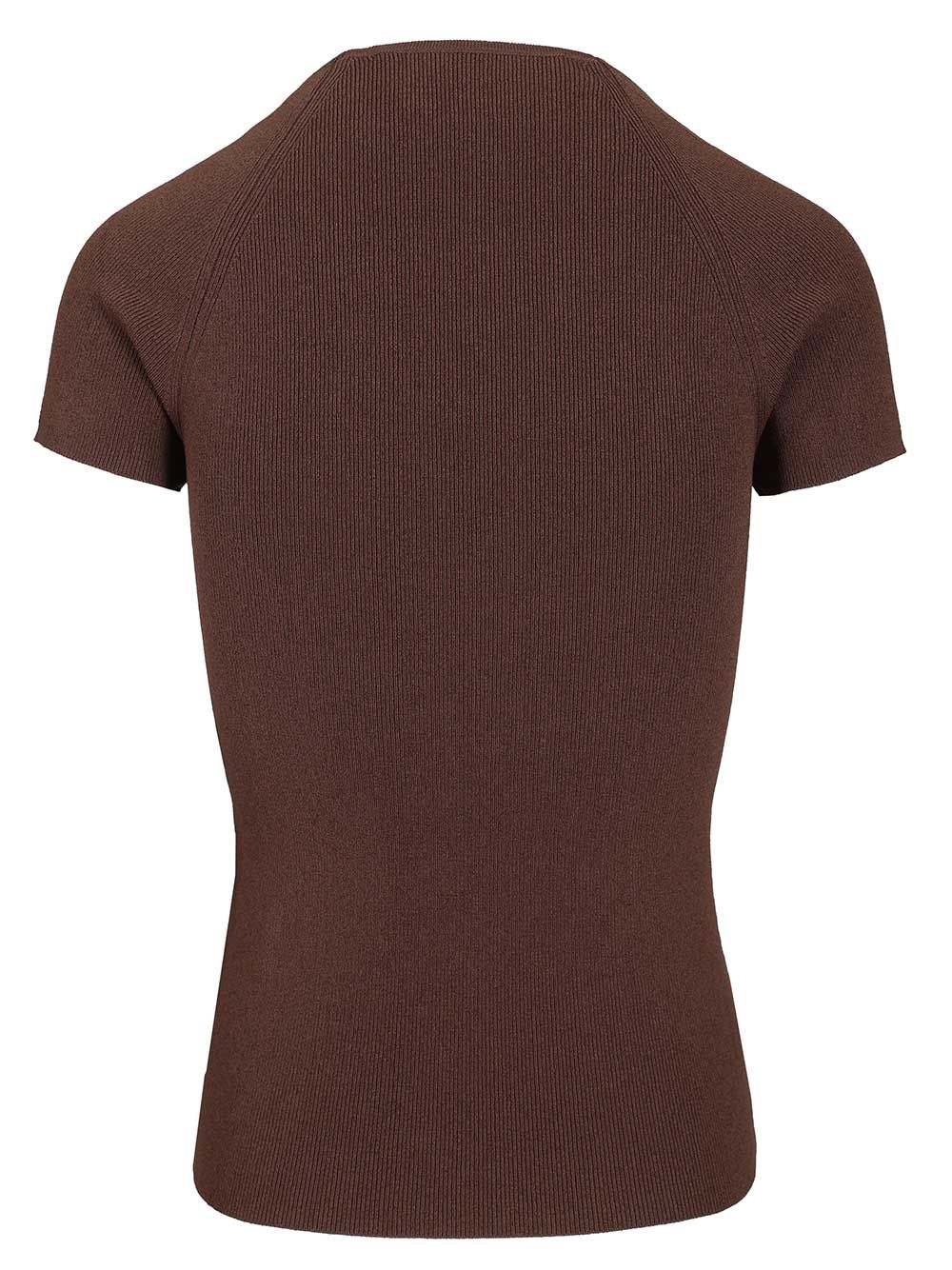Federica Tosi V-Neck Sweater Tops - Brown | 9a436f4728a1dc5c31971be4402d7a811958e609