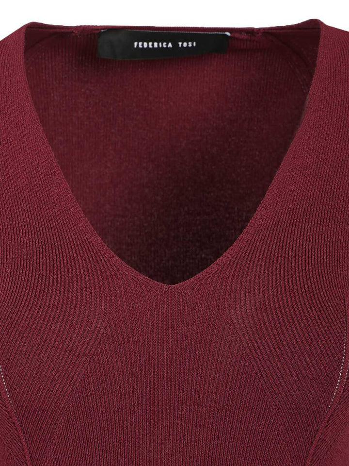 Federica Tosi Midi Dress Dresses - Bordeaux | b097a029ad4a2519fef3e8bddee85f43d18a3044