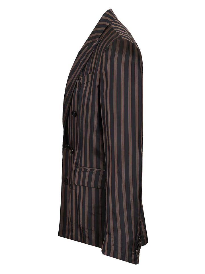 Dries Van Noten Unstructured Cupro Blazer Jackets - Blue | 03f32ae39330be5925035a25dd0618904a9f463f
