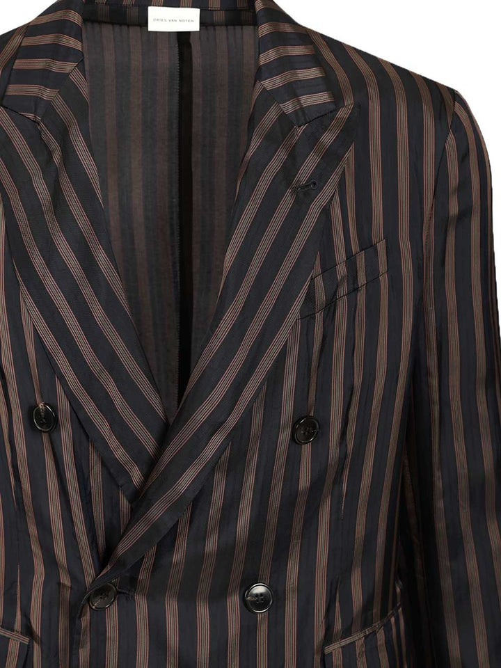 Dries Van Noten Unstructured Cupro Blazer Jackets - Blue | bb4841e4c7a31f006e576cfbf60e68d2cee8eb08