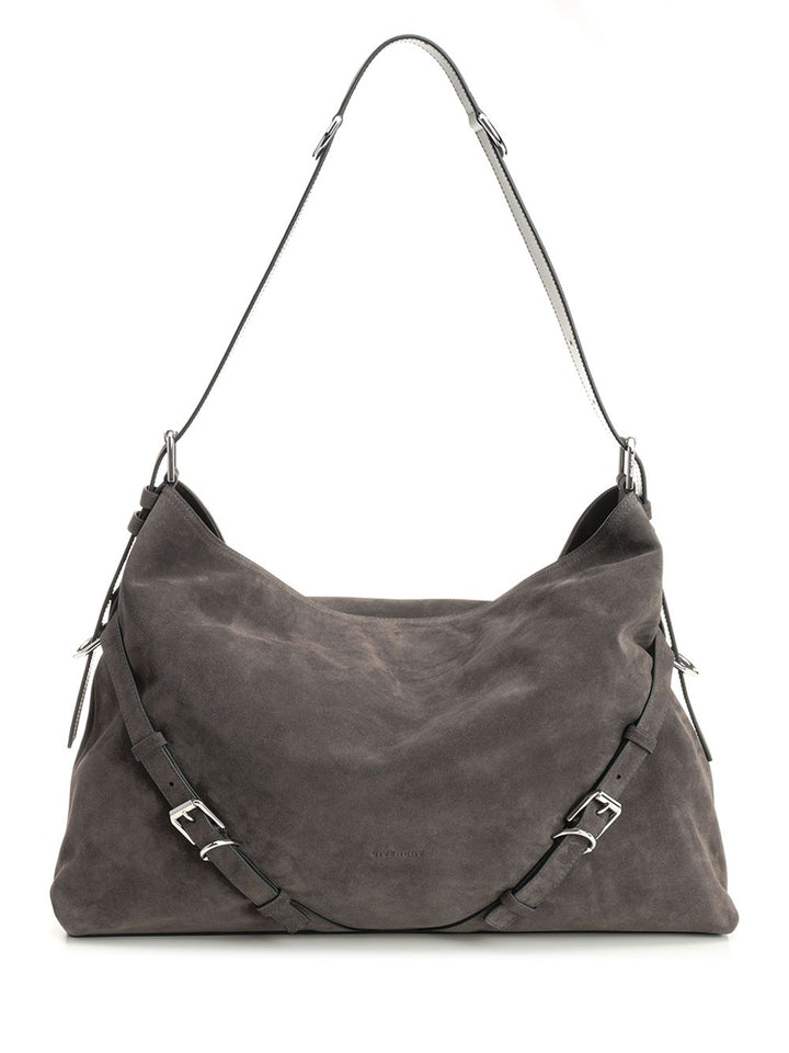 Givenchy Voyou Large Suede Shoulder Bag Shoulder Bags - Grey | 9ad7525db07af43b7ff36c447572165d8c8d6c14