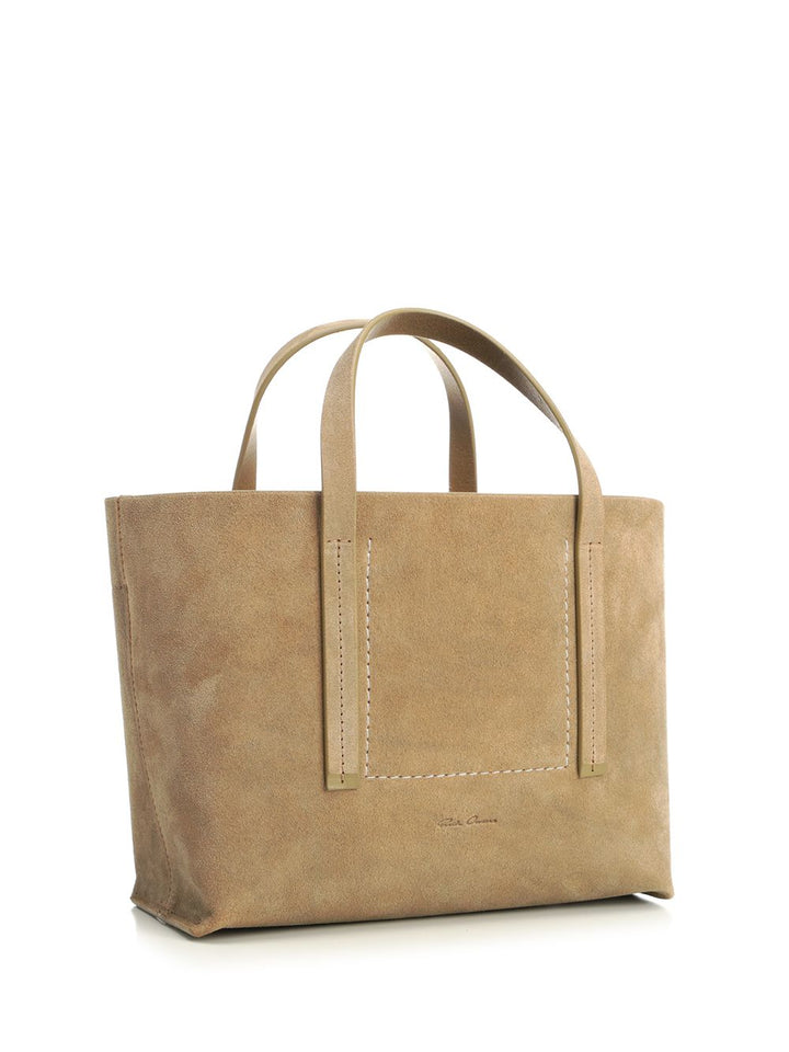 Rick Owens Suede Mini Shopper Handbags - Beige | b67081a544484dae5feeaf2f5e96e3a6ada696d2