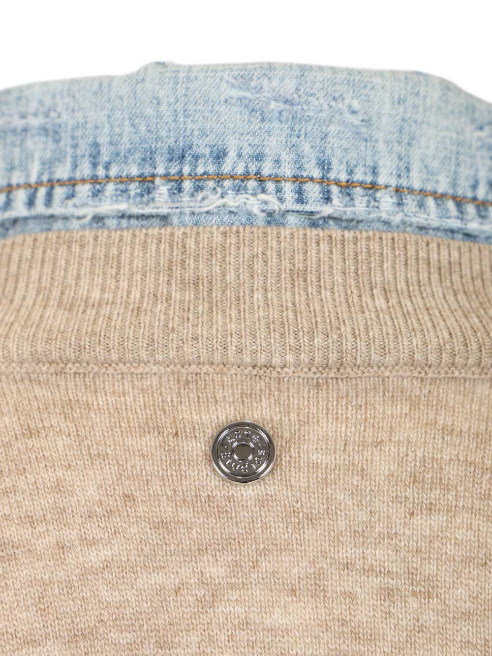 Acne Studios Sweater With Layered Construction Sweatshirts - Beige | 48e469a0aaeac4446f14f3aeb219b7ddf4511769