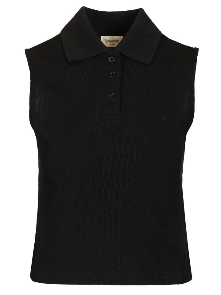 Saint Laurent Cassandre Polo shirt - Black | e9c09b4630673868ed8f8d7c62d50e42ce88b422