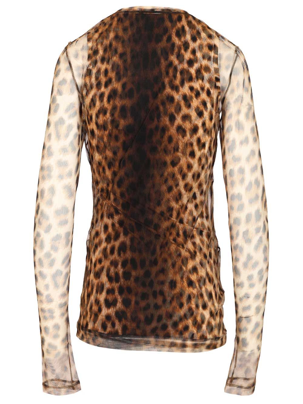 Sportmax Bi-Material Animalier Top Tops - Animalier | 5cca2ee6b2466b0b8957a46024043b4e74b60403