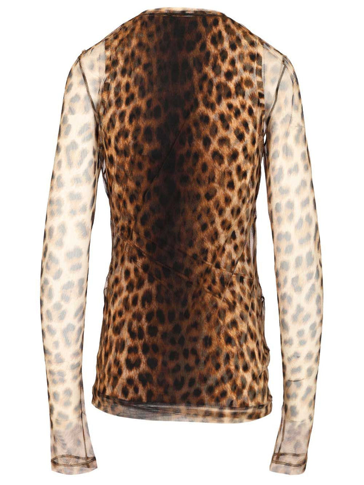 Sportmax Bi-Material Animalier Top Tops - Animalier | 5cca2ee6b2466b0b8957a46024043b4e74b60403