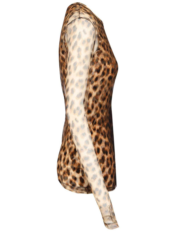 Sportmax Bi-Material Animalier Top Tops - Animalier | 6f63590c29f11cae06176f08b77f0d4b5449b724