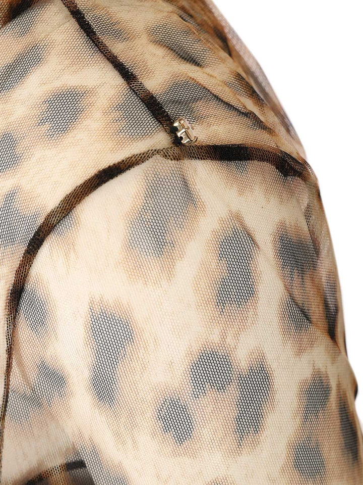 Sportmax Bi-Material Animalier Top Tops - Animalier | d9ab332269a5a98b2ec4c04b28e21978e3ed2840